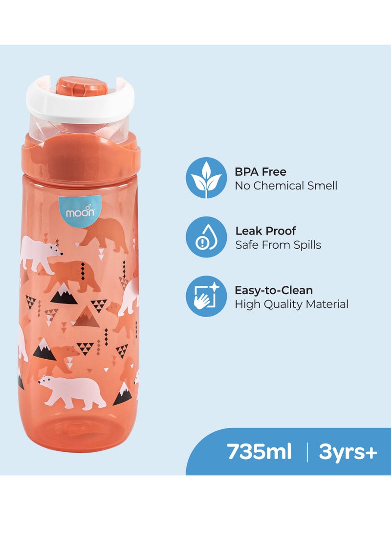 Moon Kids Water Bottle 735 Ml For 3 Years And Above - Peach - Image 2