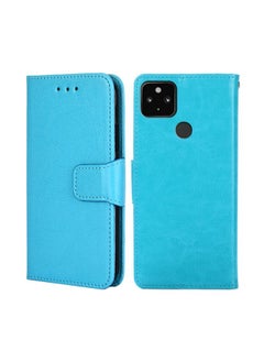 HuHa Case Cover For For Google Pixel 5 XL 5G / Pixel 4A  5GCrystal Texture Leather Phone Case(Light Blue) 