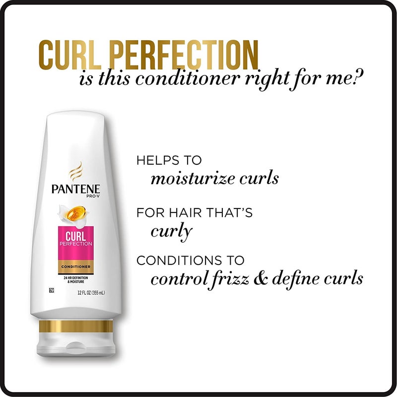 Pantene Pantene Pro-V Curly Hair Curl Perfection Moisturizing Conditioner, 12 Fl Oz (Pack of 2) - Image 5