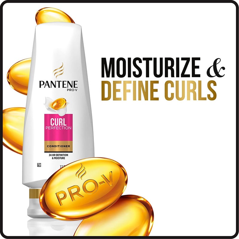 Pantene Pro-V Curly Hair Curl Perfection Moisturizing Conditioner, 12 Fl Oz (Pack of 2) - Image 4
