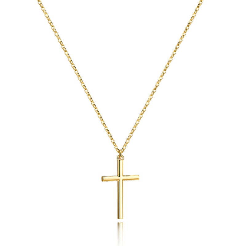 Poxtex Cross Necklace for Women |14K Gold Plated Necklace| Dainty | Delicate | Simple Trendy Jewelry| Faith Religious Christian Catholic Jewelry Gifts for Women Girls - Image 1