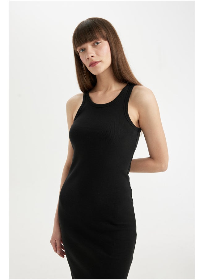 DeFacto Woman Bodycon Halter Collar Short Sleeve Knitted Dress  - Image 1