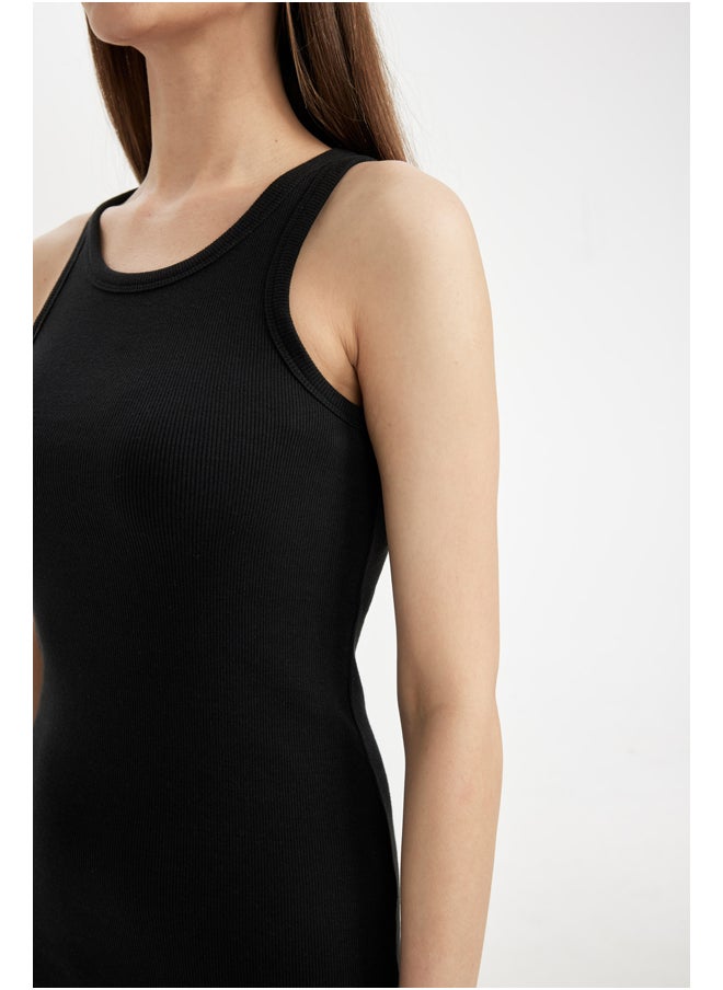 DeFacto Woman Bodycon Halter Collar Short Sleeve Knitted Dress  - Image 4