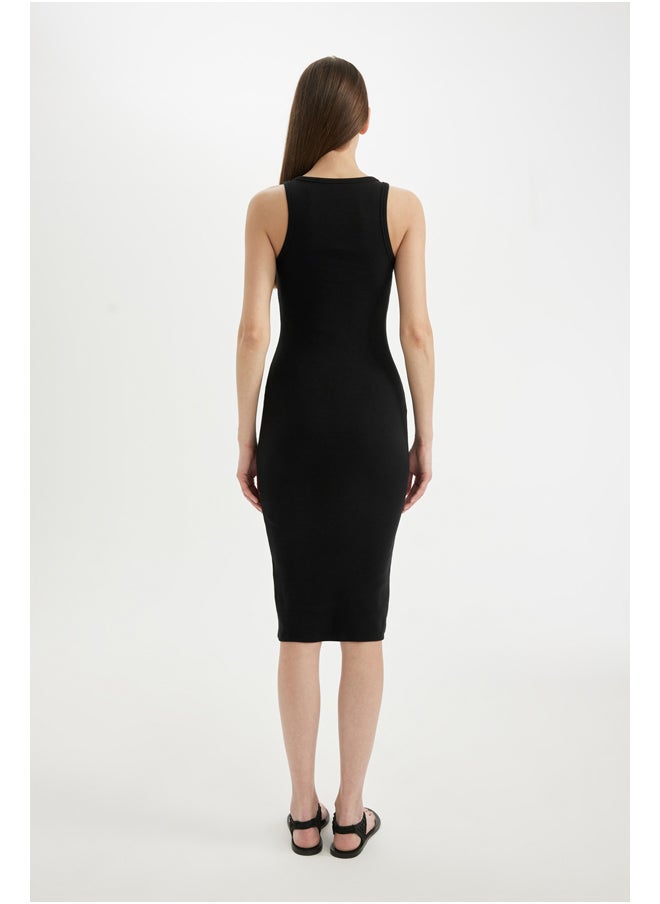 DeFacto Woman Bodycon Halter Collar Short Sleeve Knitted Dress  - Image 3