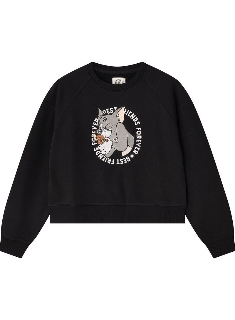 GIORDANO Women’s Tom & Jerry Limited Edition Crop Fit Sweatshirt - Image 1