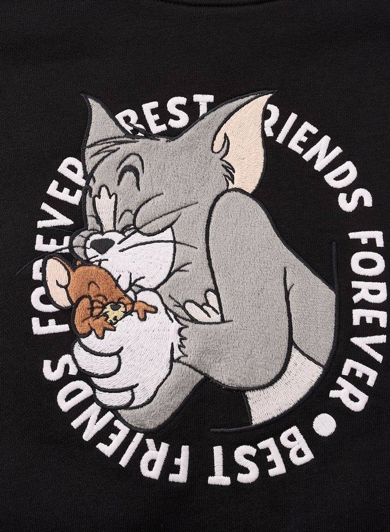 GIORDANO Women’s Tom & Jerry Limited Edition Crop Fit Sweatshirt - Image 4