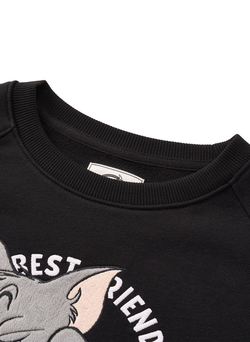 GIORDANO Women’s Tom & Jerry Limited Edition Crop Fit Sweatshirt - Image 3