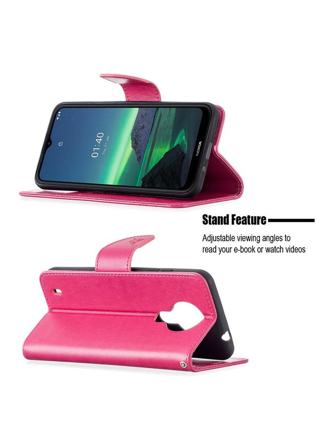 S-TOP Case For Nokia 1.4 Embossing Two Butterflies Pattern Horizontal Flip PU Leather Case with Holder & Card Slot & Wallet & Lanyard - Image 4