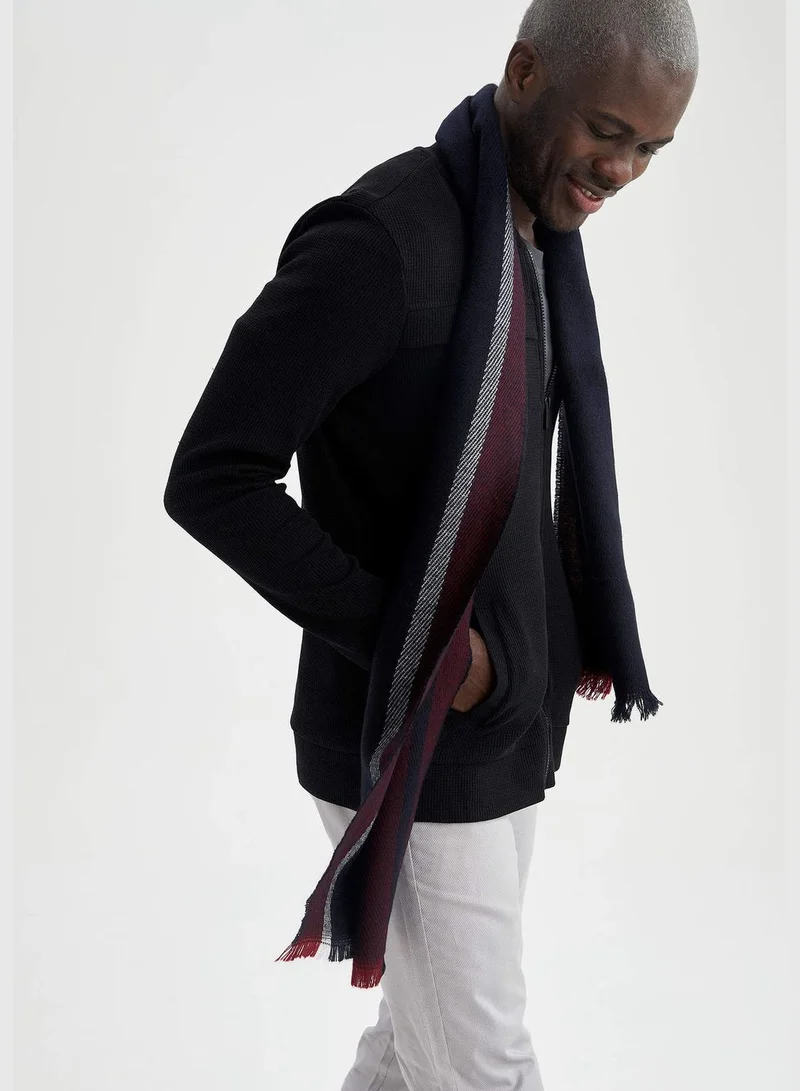 ديفاكتو Basic Block Colour Shawl With Fringed Ends