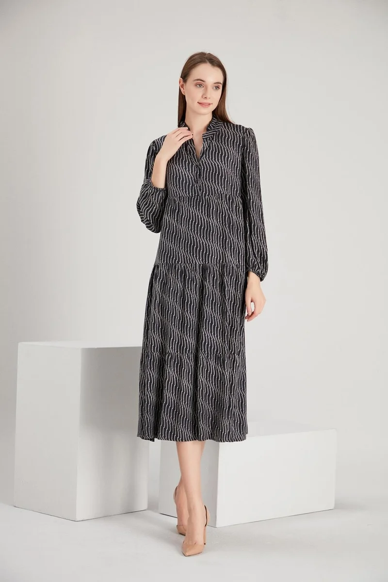 الكسندر جاردي Striped Tiered Dress