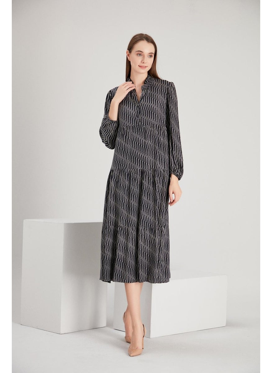 Alexander Gardi Collar Detailed Buttoned Dress (B21-701909)  - Image 3