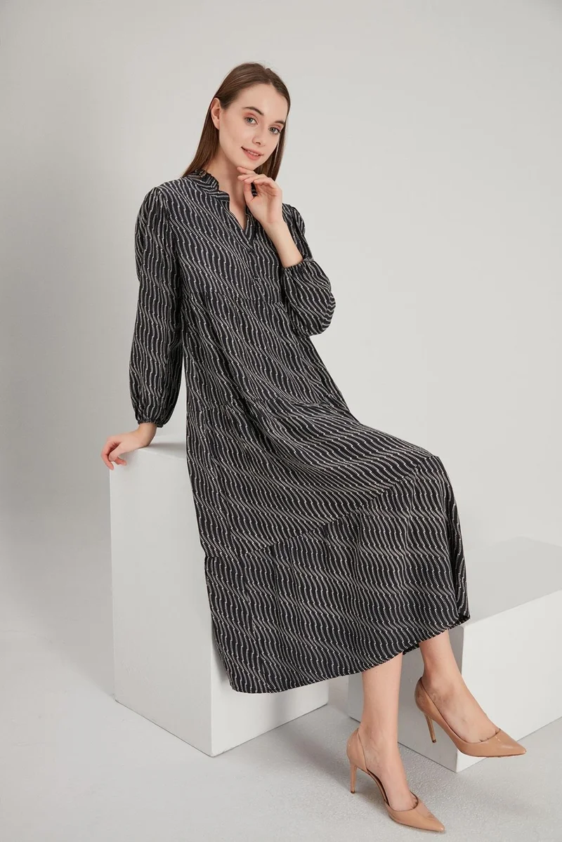 الكسندر جاردي Striped Tiered Dress