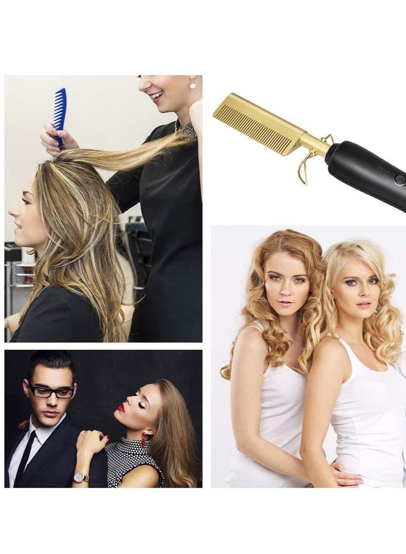 مكواة فرد الشعر، مكواة فرد الشعر، فرشاة فرد الشعر، مشط تسخين ساخن، مكواة فرد الشعر، مكواة تجعيد الشعر، مشط تجعيد الشعر - Image 4