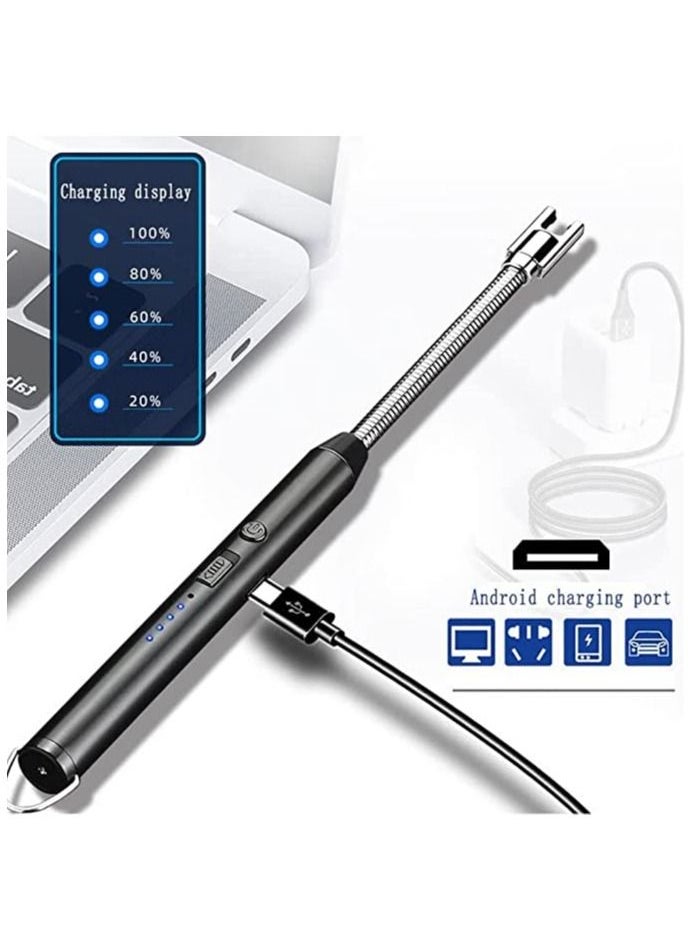 MIRFA Candle Lighter Black Arc Lighter No Gas Refill Needed Rechargeable Electric Lighter With Charging Indications Lighter for Barbeque, Cake, Candles, Gas, Stove, Camping  - Image 2