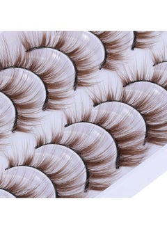 False Eyelashes Brown Colored Lashes Natural Look Cat Eye Wispy 15Mm Blonde Mink Lashes Soft Handmade Reusable Fake Eyelashes Pack 10 Pairs(Brown Lashes) - pzsku/ZD5A36A580EED7C76B451Z/45/_/1733729971/58caae20-fd87-4a44-b937-3689f2c6fd98