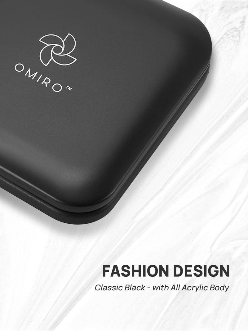 OMIRO Folding Compact Mirror, 1X/30X Magnification 3Â½â€ Pocket Size Square Hand Mirror for Travel Makeup (Black) - Image 3