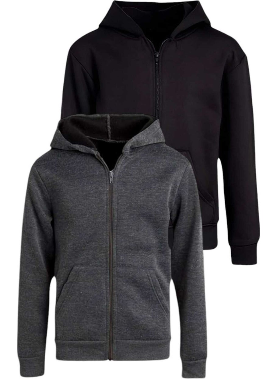 Tezzgelsin - Kids Cotton Hooded Zippered Sweatshirt 2 Piece Set - Image 1