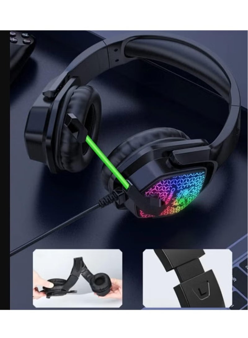 ELTRAZONE X3 Wired Headphones with Microphone Gaming Headsets – RGB Lights, Noise-Canceling Earphones for Computer, PC, PS4, Xbox, Mobile Gaming – Comfortable Over-Ear Cushions, Adjustable Headband, Immersive Stereo Sound  - Image 2
