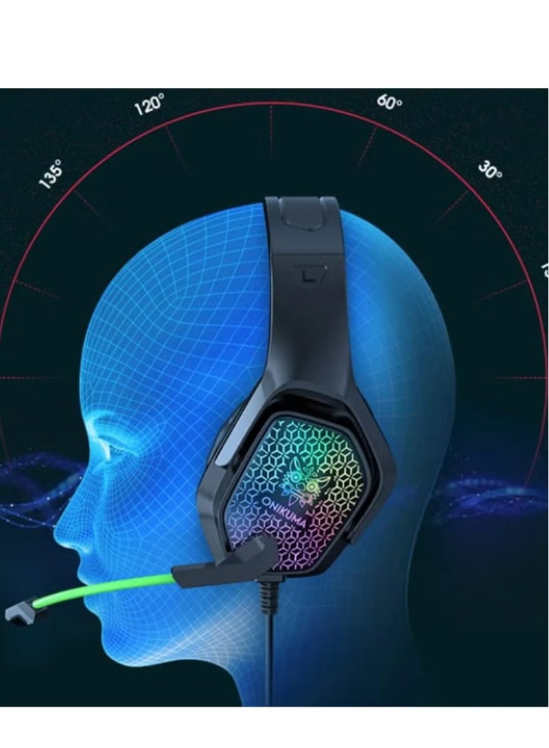 ELTRAZONE X3 Wired Headphones with Microphone Gaming Headsets – RGB Lights, Noise-Canceling Earphones for Computer, PC, PS4, Xbox, Mobile Gaming – Comfortable Over-Ear Cushions, Adjustable Headband, Immersive Stereo Sound  - Image 3