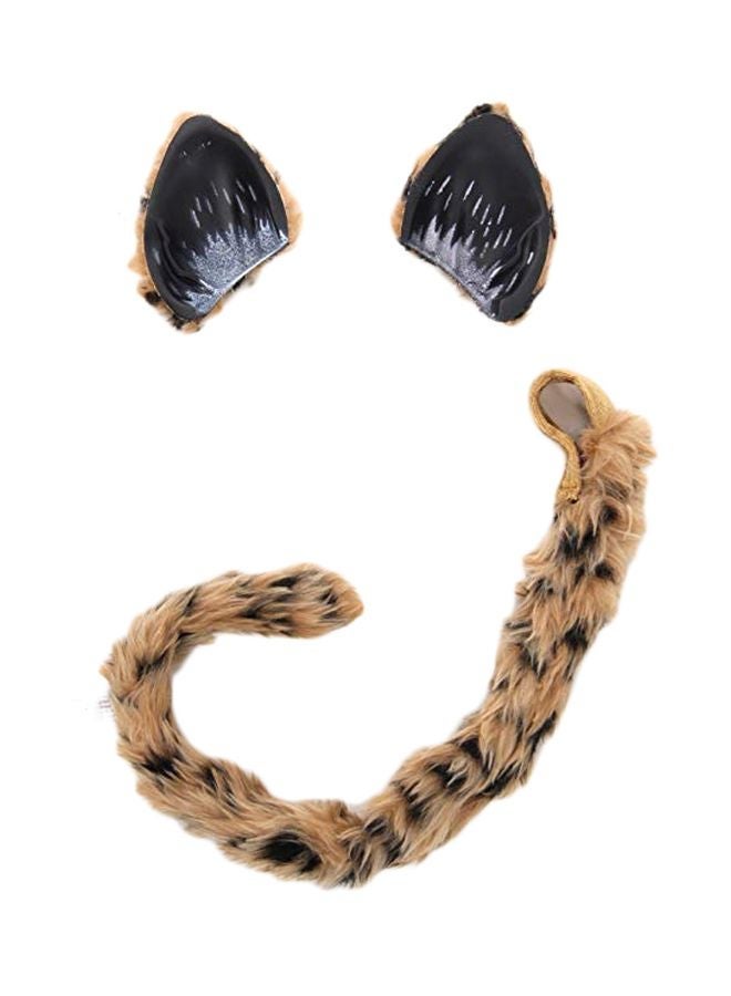 NIBEMINENT Cheetah Cat Costume Headband Ears And Tail - Image 1
