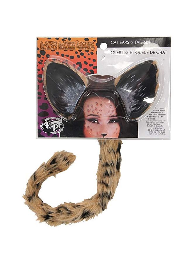NIBEMINENT Cheetah Cat Costume Headband Ears And Tail - Image 4