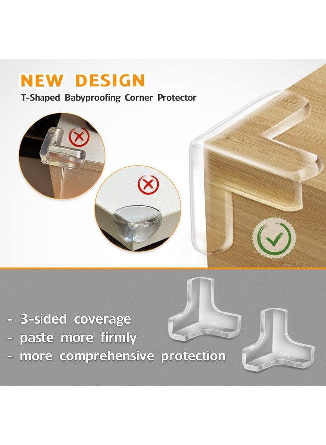 Gudui 14 Pack Clear Corner Protectors, T-Shaped Table Edge Guards, Baby Safety Bumpers, Furniture & Sharp Corner Proofing Covers - Image 2