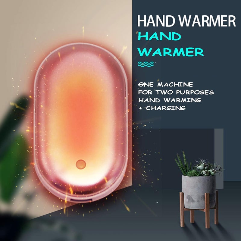 ويوبلز مدفأة يدوية قابلة لإعادة الشحن، مدفأة يدوية قابلة لإعادة الاستخدام عبر منفذ USB، بنك طاقة 5000 مللي أمبير، مدفأة يدوية كهربائية محمولة سريعة التسخين، تصل درجة حرارتها إلى 50 درجة مئوية، بنك طاقة محمول، هدية شتوية مثالية للنساء والرجال (ذهبي وردي) - Image 3