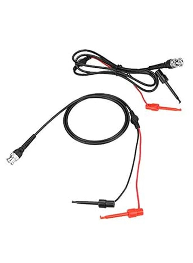 BNC to Dual Test Hook Oscilloscope Cable 43 3in Black Red High Stability Coaxial - Image 1