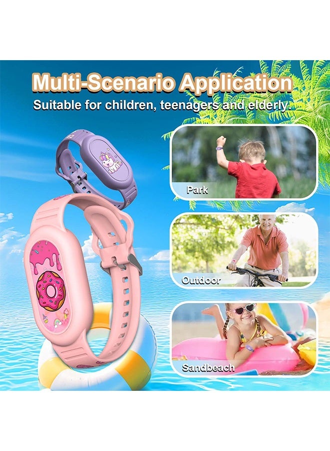 قطعتان من سوار SmartTag من السيليكون الناعم المقاوم للماء على شكل رسوم كرتونية لطيفة لهاتف Samsung Galaxy SmartTag 2 - ملحقات سوار معصم SmartTag المخفية ضد الفقدان كاملة - Image 5