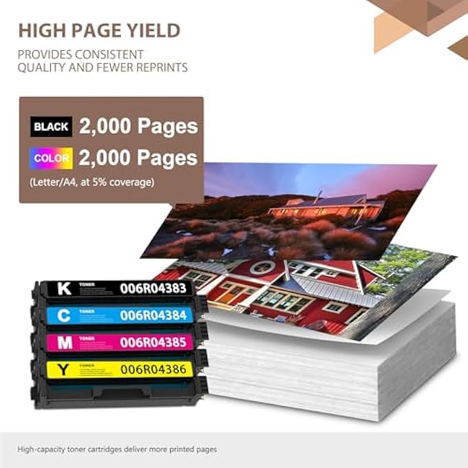 C230 / C235 TONER CARTRIDGE 4 COLOR SET (WITH CHIP)-COMPATIBLE C230/C235 INK CARTRIDGE 006R04383 006R04384 006R04385 006R04386 REPLACEMENT FOR XEROX C230 C235 COLOR PRINTER INK (BK/C/M/Y) - Image 3