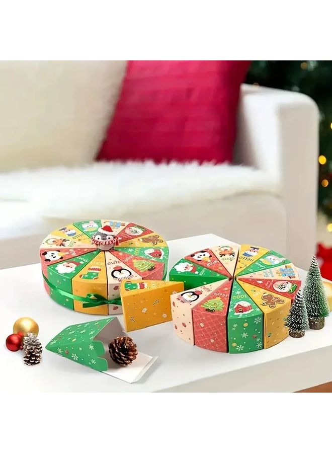 Christmas Gift Boxes 12 Pieces Random Colors Triangle Cake Shape Holiday Packaging - Image 5