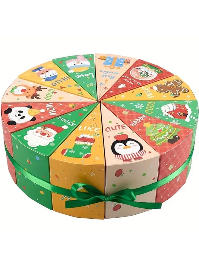 Christmas Gift Boxes 12 Pieces Random Colors Triangle Cake Shape Holiday Packaging - Image 2