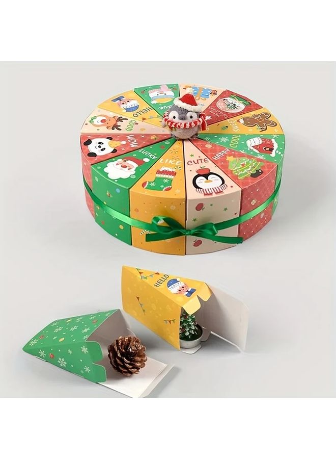 Christmas Gift Boxes 12 Pieces Random Colors Triangle Cake Shape Holiday Packaging - Image 4