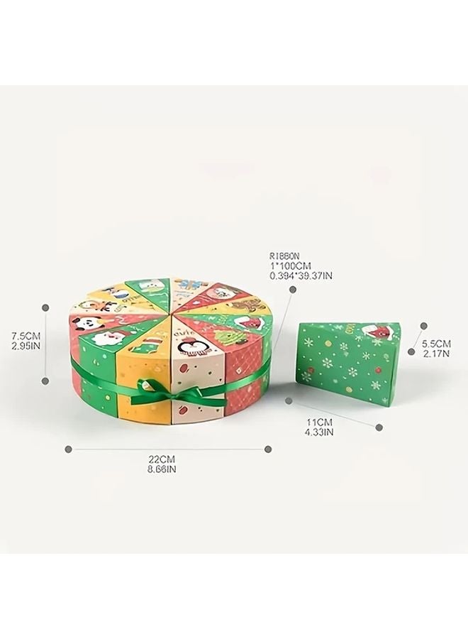 Christmas Gift Boxes 12 Pieces Random Colors Triangle Cake Shape Holiday Packaging - Image 3