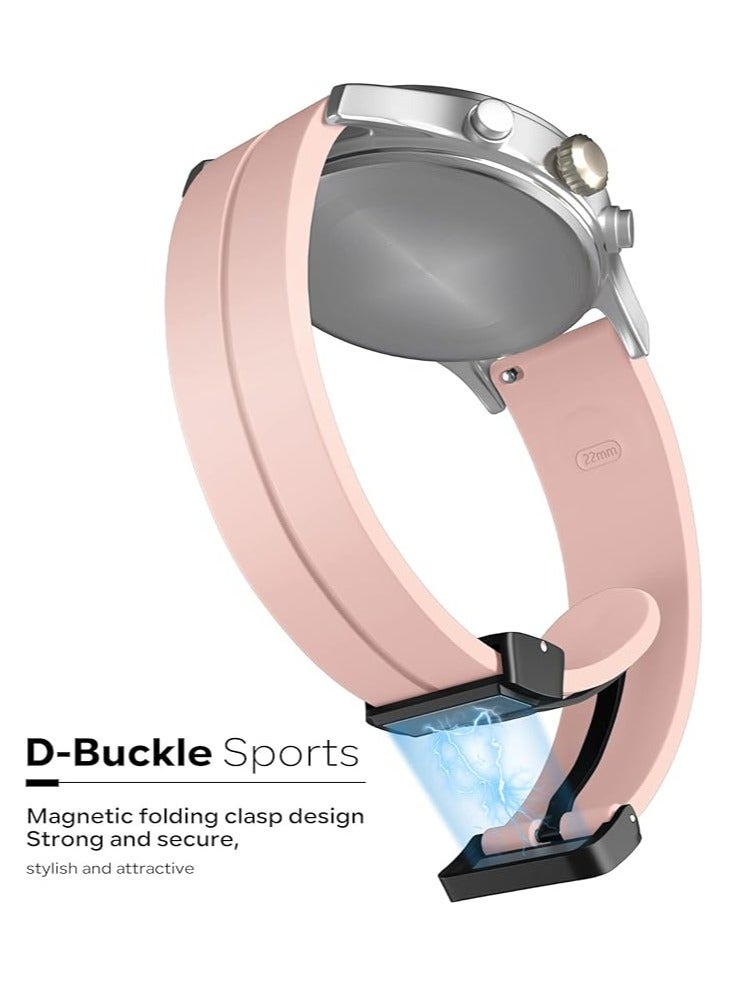 DUSALA Magnetic Watch Band 22mm - Quick Release - Skin-Friendly Soft Silicone Sport Watch Band for Men Women, Magnetic Folding Clasp Silicone Strap - Image 2
