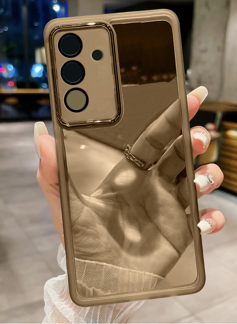 دبليو تيك حماية عدسة الكاميرا من السيليكون الشفاف الناعم TPU لهاتف سامسونج جالكسي A17 5G 2025 - غلاف خلفي أنيق بحدود مطلية بالكهرباء - بني - Image 2