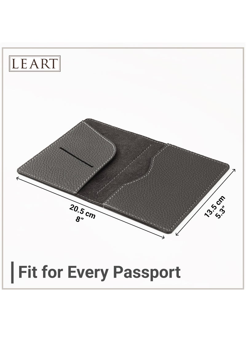 LeArt - Leather Passport Cover – Passport Holder | Passport Wallet for Men | Passport Case | Passport Cover Holder | Travel Accessories | Travel Gifts (Black) - Image 1