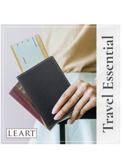 LeArt Leather Passport Cover – Passport Holder | Passport Wallet for Men | Passport Case | Passport Cover Holder | Travel Accessories | Travel Gifts (Black)  - Image 2