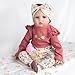 Pedolltree Reborn Baby Dolls Clothes 22 inch Outfit Accessories Flower 4pcs Set for 1722 Inch Reborn Doll Newborn Girl - Image 4