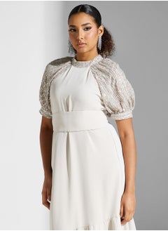 Montania Balloon Sleeve Sequin Dress  - Image 3