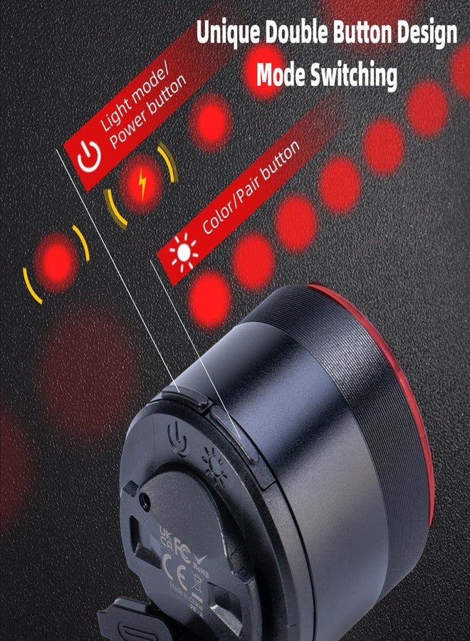 Elecphbo Smart Auto-Sensing Bike Brake Tail Light 300 Lumens High Brightness, 8-Level Adjustable, 800m Visibility, IP66 Waterproof, Aluminum Alloy, 220° Wide Angle, Vibration Wake-Up, Power-Off Memory [Black] - Image 4