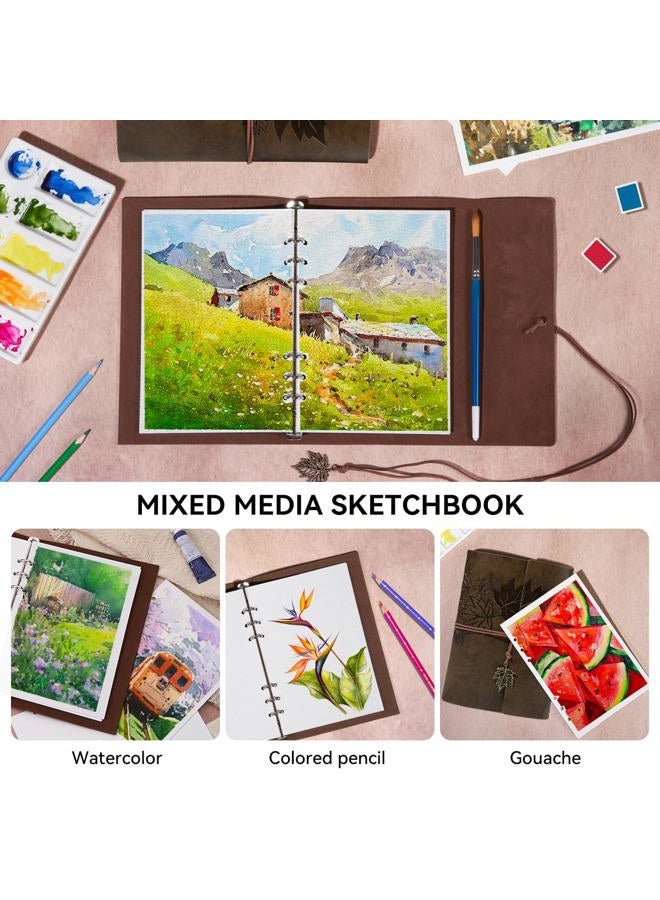 Lightwish Watercolor Sketchbook,100% Cotton Acid Free Watercolor Journal,300gsm/140lb Cold Press Watercolor Paper for Artists,Adults,Students,20 Sheets,9.25 * 6.3 Inches - Image 3