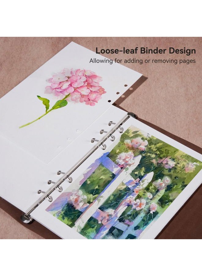 Lightwish Watercolor Sketchbook,100% Cotton Acid Free Watercolor Journal,300gsm/140lb Cold Press Watercolor Paper for Artists,Adults,Students,20 Sheets,9.25 * 6.3 Inches - Image 5