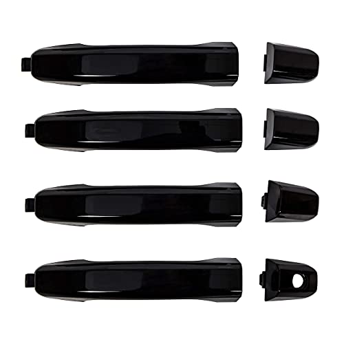 HECASA Outside Exterior Door Handles Compatible with 20142019 Chevy Silverado GMC Sierra 1500 2500HD 3500HD Replacement for 22923605 23236150 22929464 22923599 84713668 Gloss Black - Image 1
