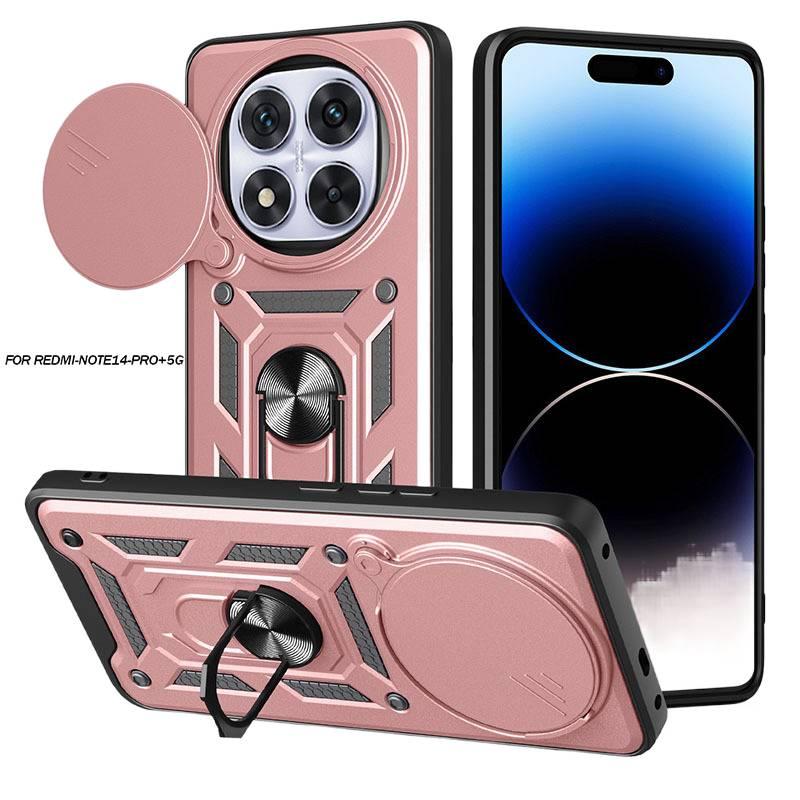 BB غطاء واقي بTPU+PC لـ Redmi Note 14 Pro مع حماية من السقوط وحامل قائم مع مقاوم للصدمات مع مغناطيس قوي مع قبضة مضادة للانزلاق باللون Silver مضاد للانزلاق مغناطيسي بوظيفة حامل من ماد. - Image 2