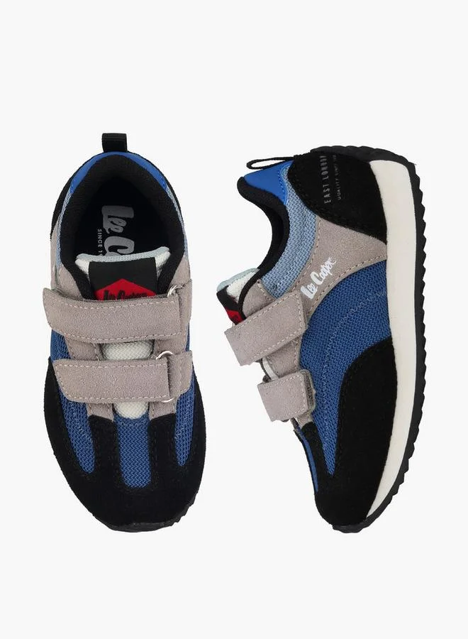 لي كوبر Boys Panelled Hook & Loop Ankle School Sneakers
