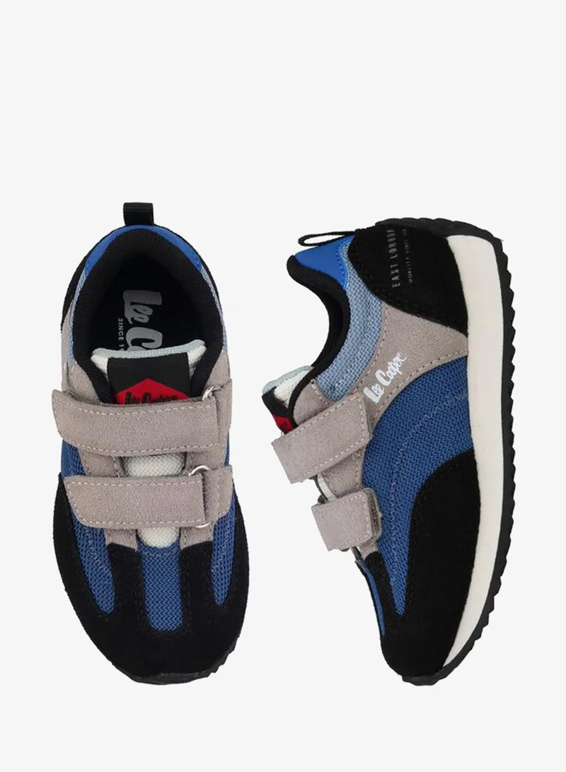 Lee Cooper Boys Panelled Hook & Loop Ankle School Sneakers