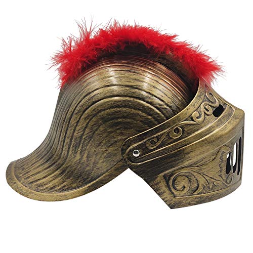 LOOYAR Medieval Knight Soldier Warrior Costume Helmet Hat Sallet with Red Plume and Folding Face Mask for Battle Play Halloween Cosplay LARP - Image 5