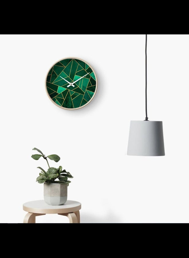 RIZARIES Green Geometric Wall Clock  - Image 1