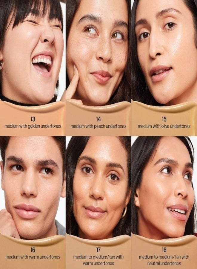 SAIE   Glowy Super Skin Tint Foundation with Hyaluronic Acid ,18 Medium/Tan Neutral Undertones 30ml - Lightweight, Hydrating Coverage - Image 3
